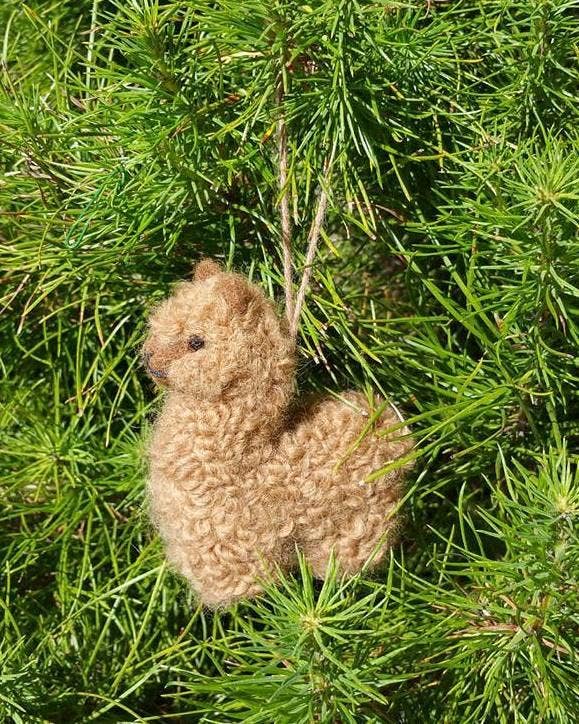 Mini Alpaca Handmade: Brown / 5 inch