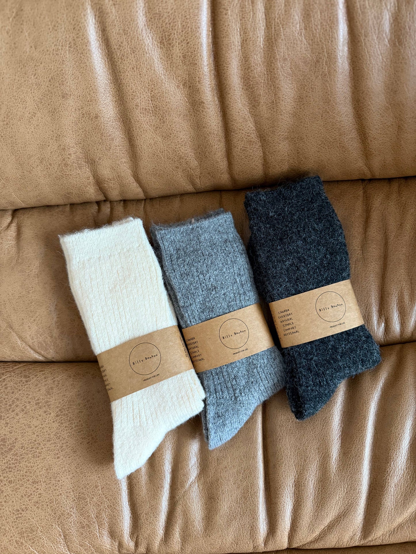 ALPACA CABIN SOCKS: Off white / S/M: Women’s 5 - 9 , Men’s 4 - 8.5