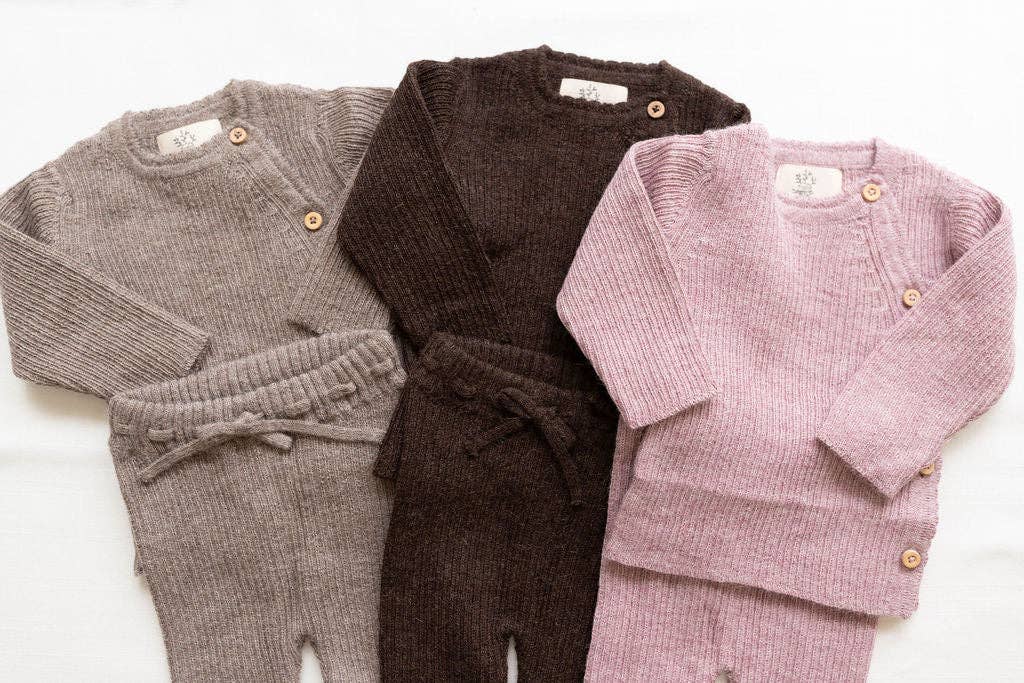 Baby alpaca wrap sweater - oat: 3/6