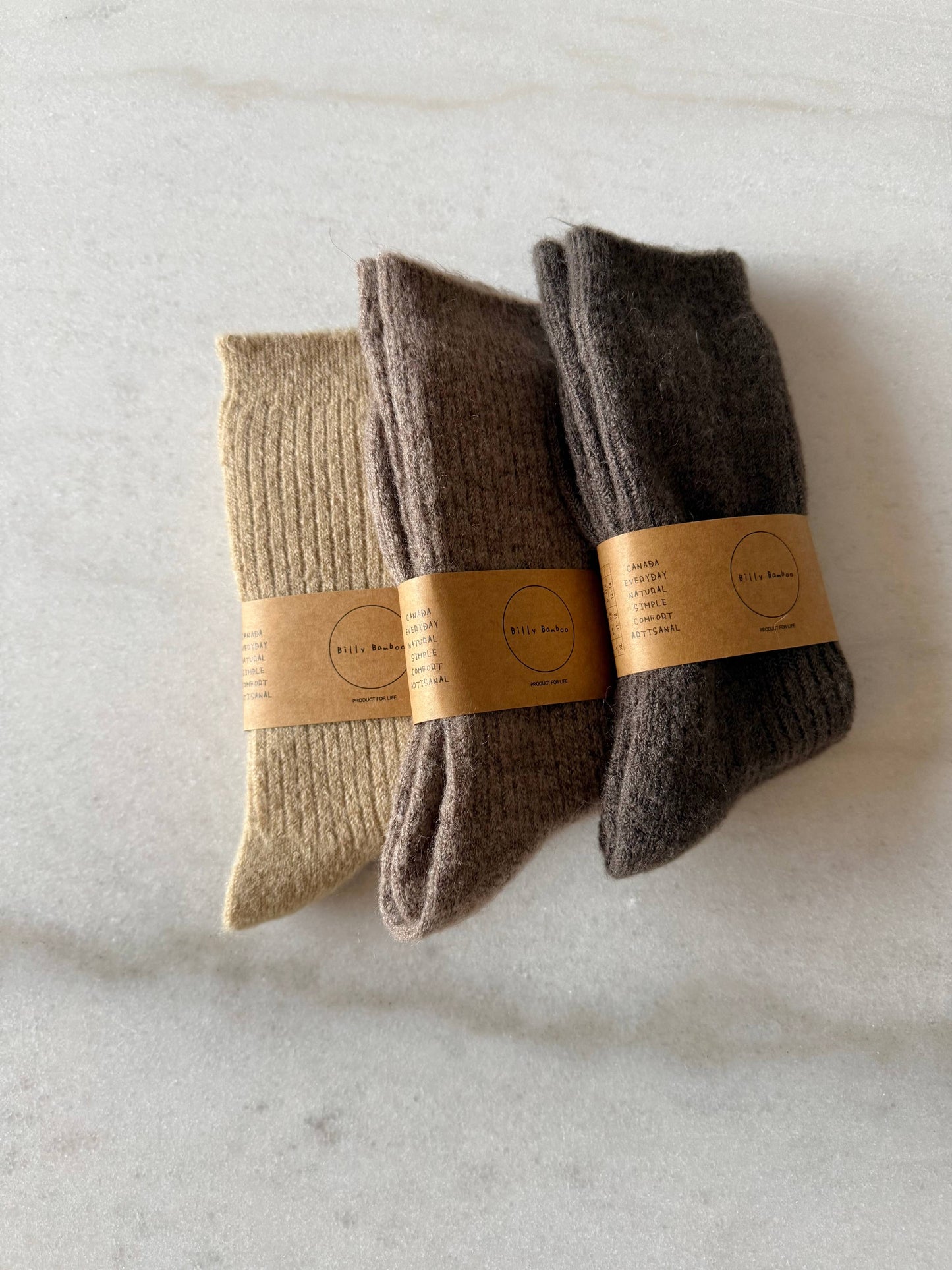 ALPACA CABIN SOCKS: Mid gray / S/M: Women’s  5 - 9 , Men’s 4 - 8.5