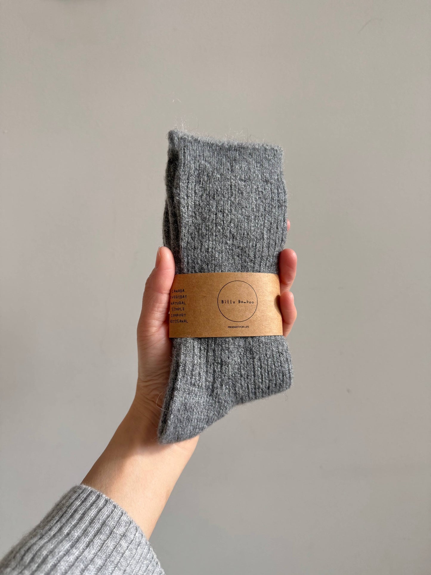 ALPACA CABIN SOCKS: Dark gray / S/M: Women’s  5 - 9 , Men’s 4 - 8.5
