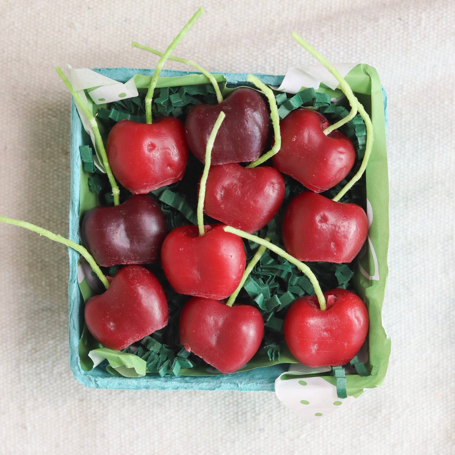 Dark Red Cherry Beeswax Birthday Candles: 10