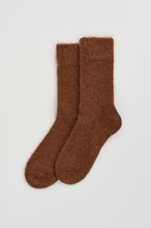 Chestnut Brown Ultra Soft Alpaca Socks: Medium (UK 8-10)