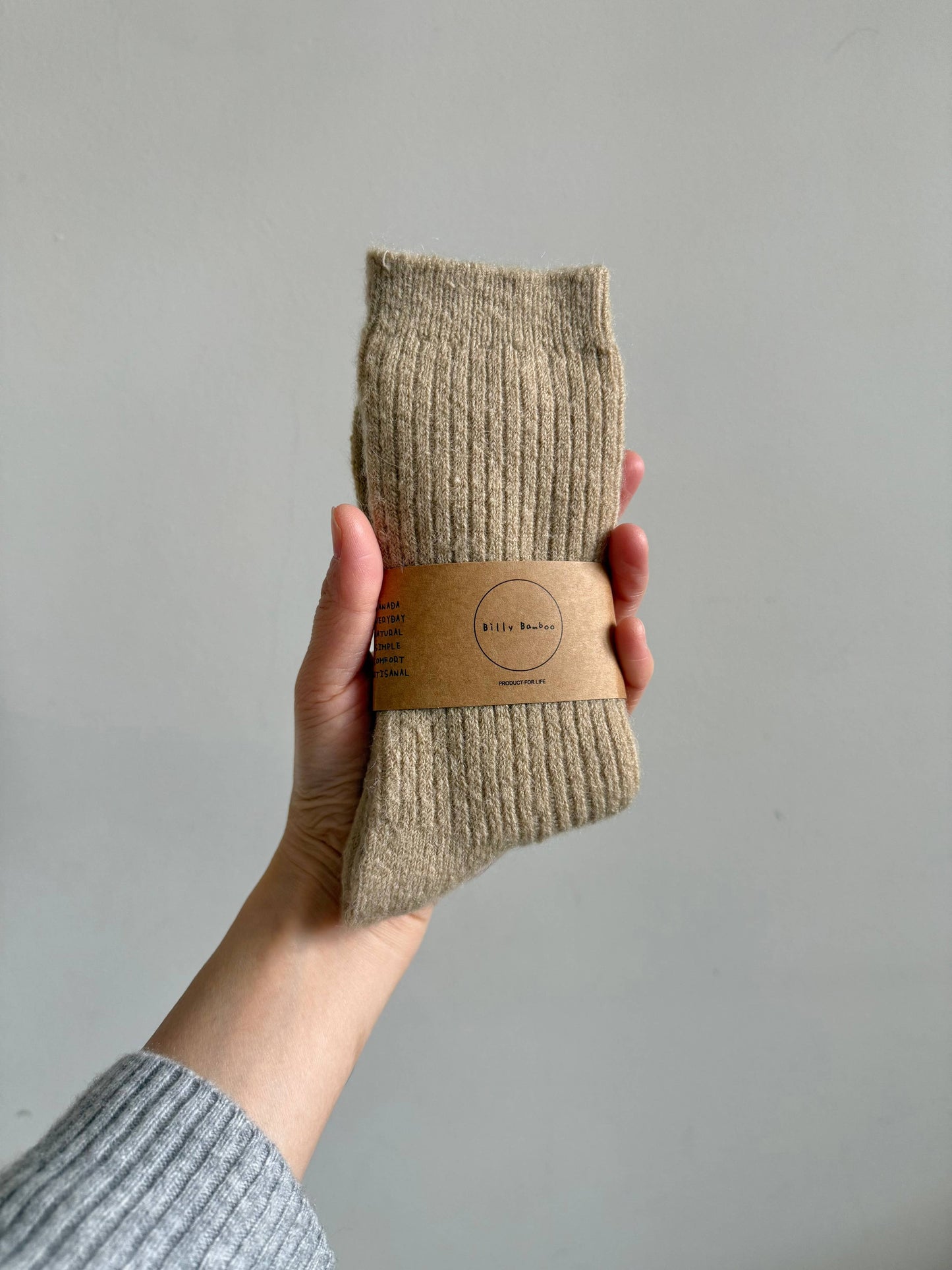 ALPACA CABIN SOCKS: Mid gray / S/M: Women’s  5 - 9 , Men’s 4 - 8.5