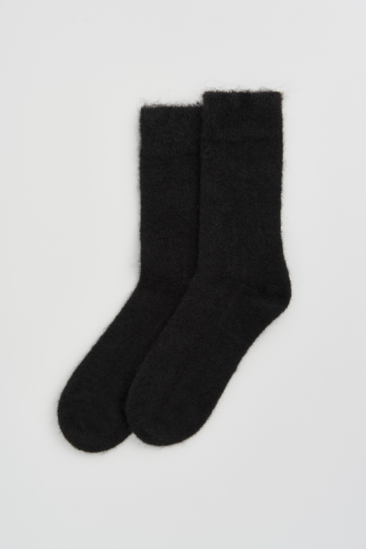 True Black Ultra Soft Alpaca Socks: Large (UK 11-13)