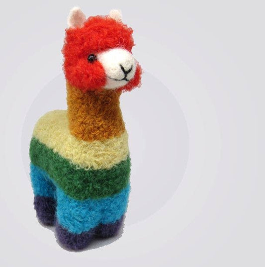 Alpacadorable Hand Made Baby Alpaca Ornaments: Rainbow / 5 inch