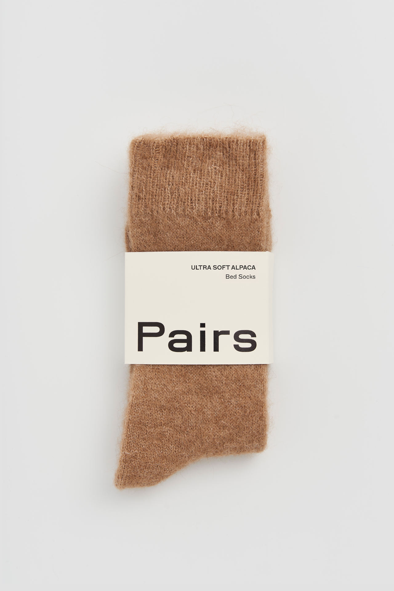 Biscuit Beige Ultra Soft Alpaca Bed Socks: Medium (UK 8-10)