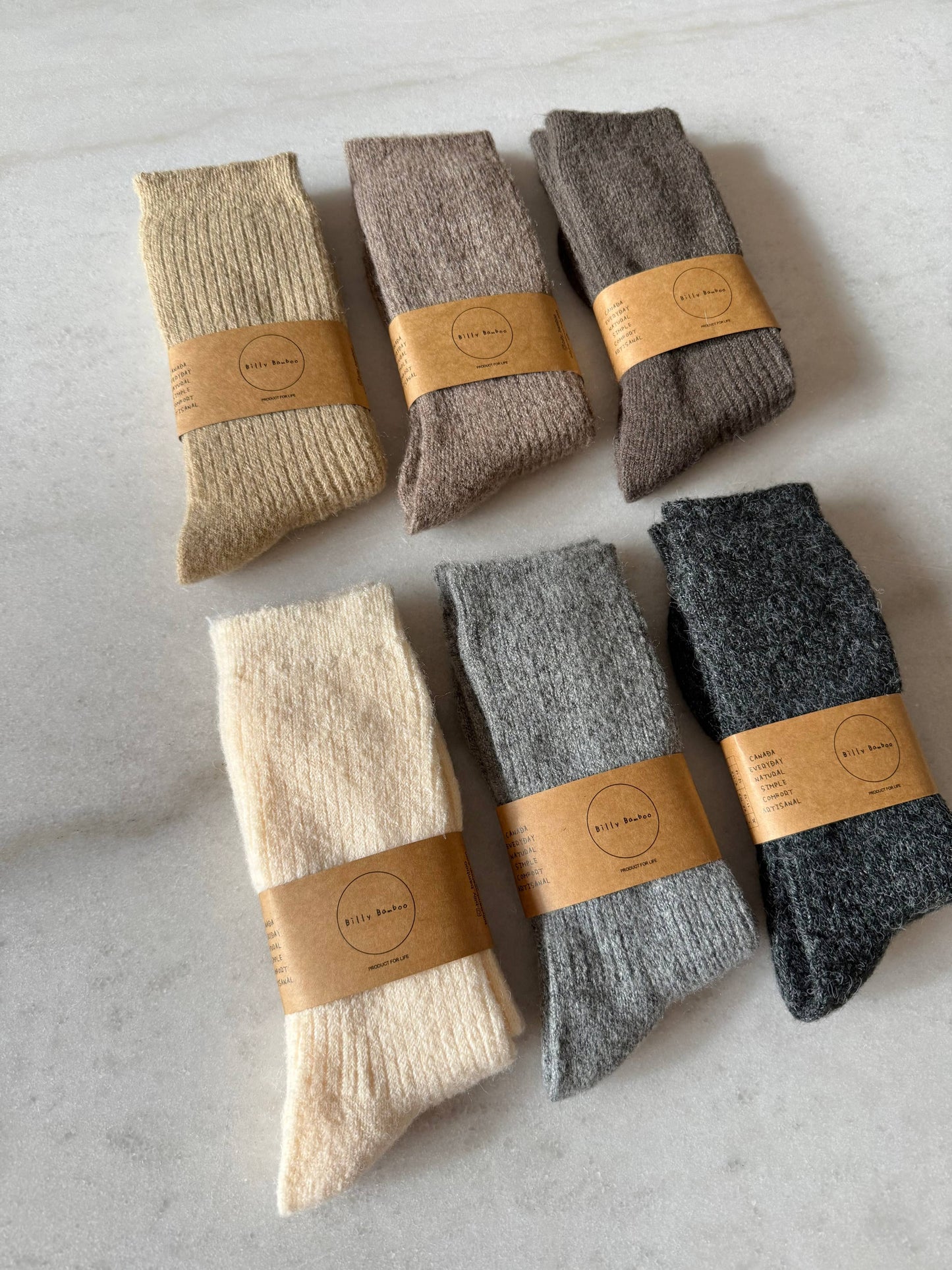 ALPACA CABIN SOCKS: Mushroom / S/M: Women’s  5 - 9 , Men’s 4 - 8.5