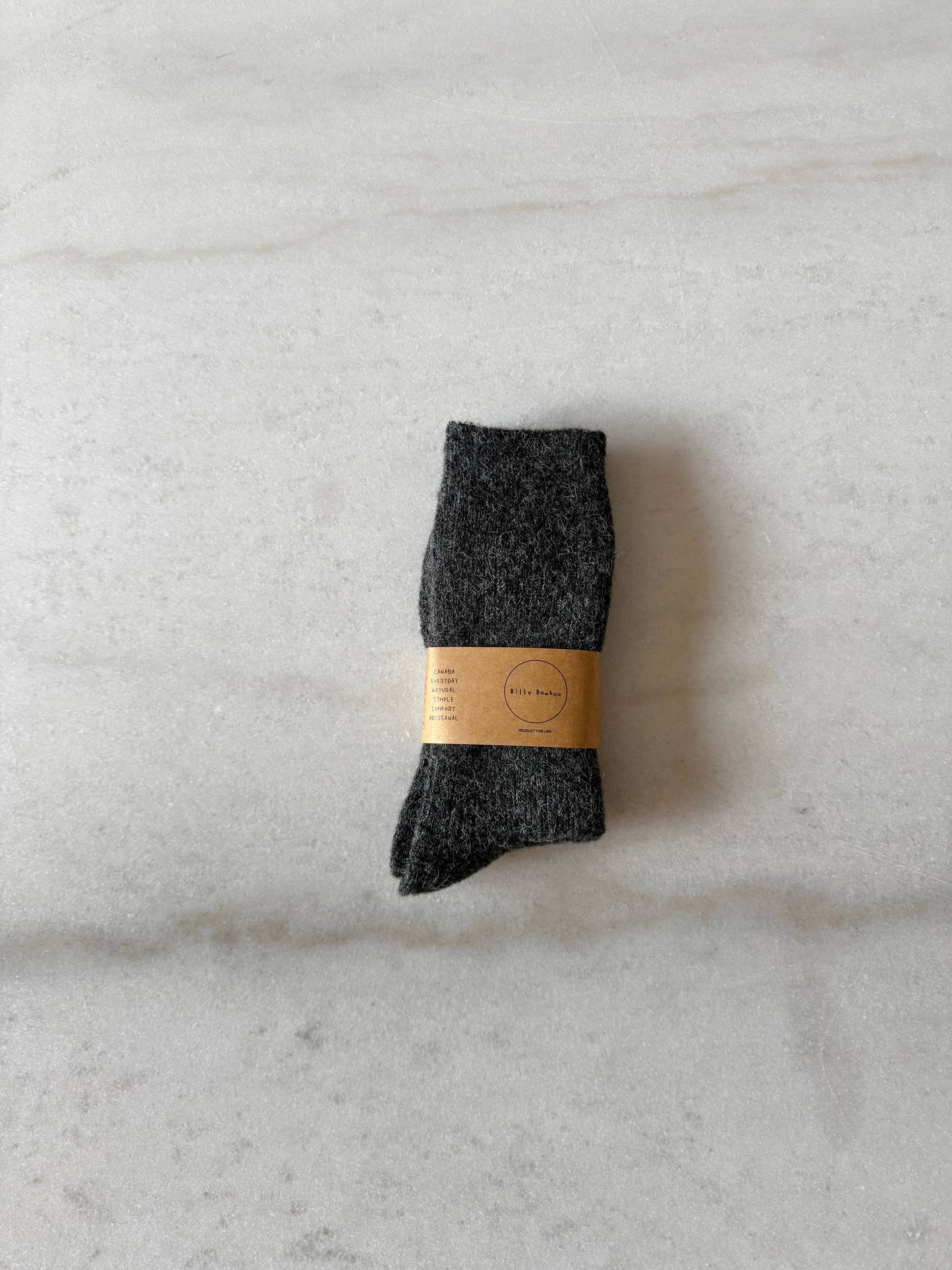 ALPACA CABIN SOCKS: Mid gray / S/M: Women’s  5 - 9 , Men’s 4 - 8.5
