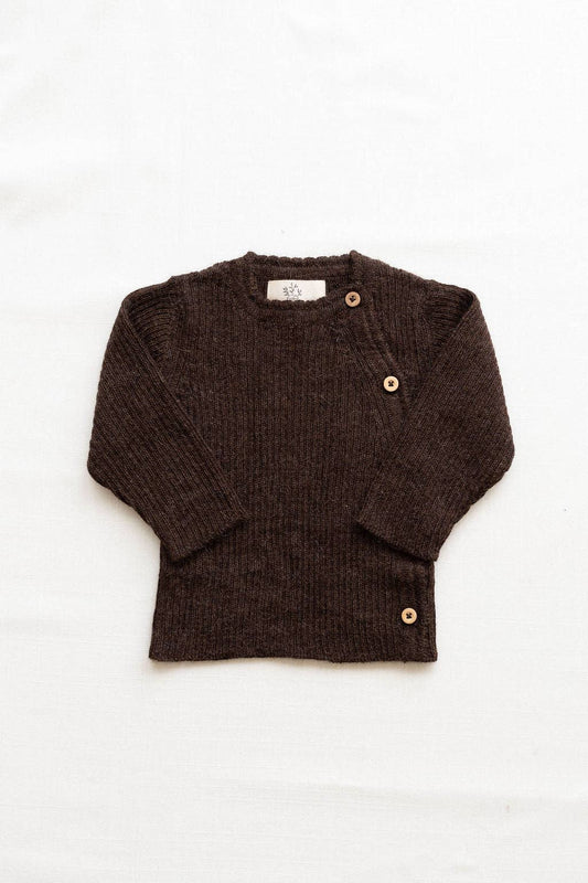 Baby alpaca wrap sweater - chestnut: 6/12