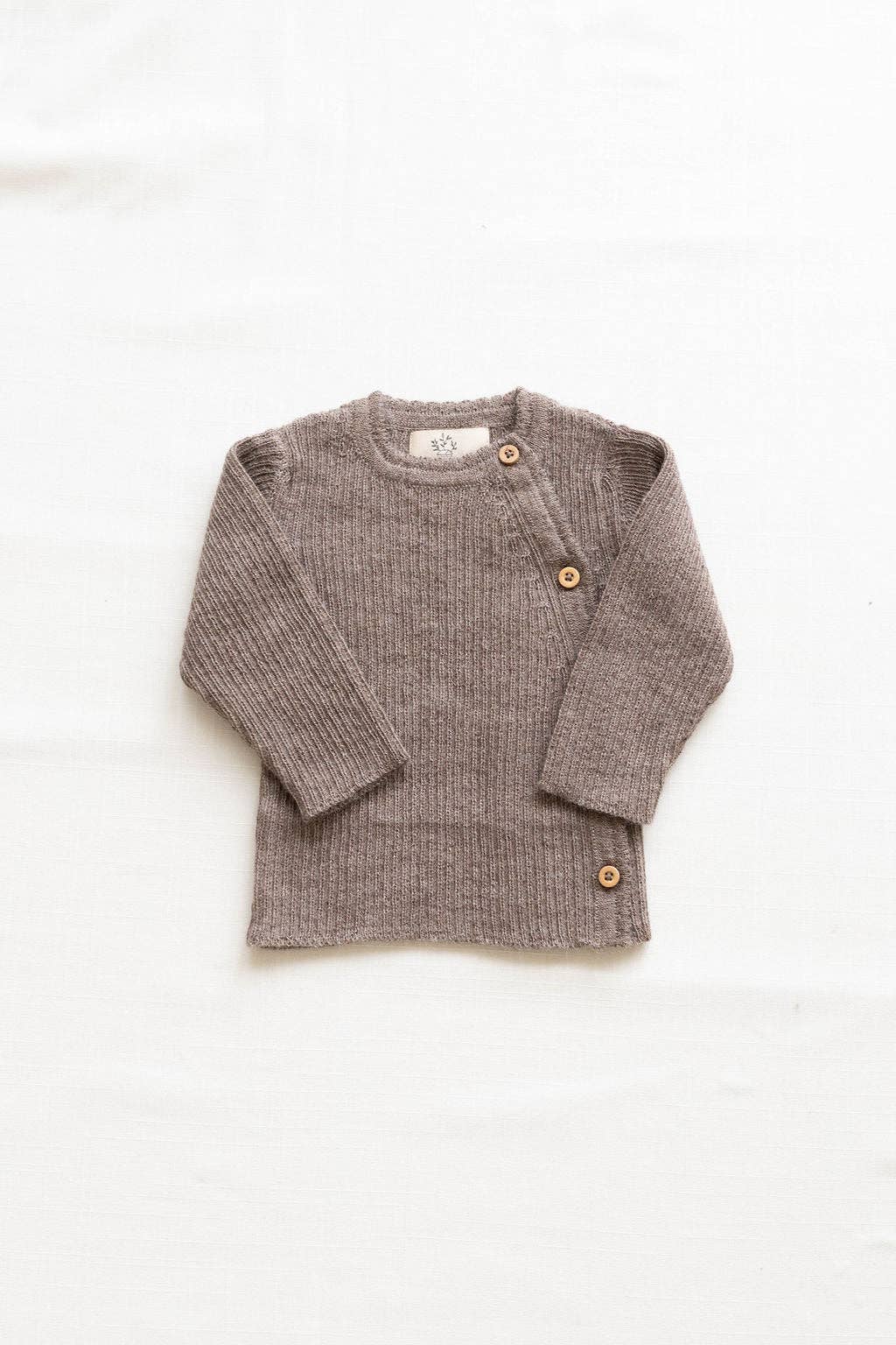 Baby alpaca wrap sweater - oat: 3/6