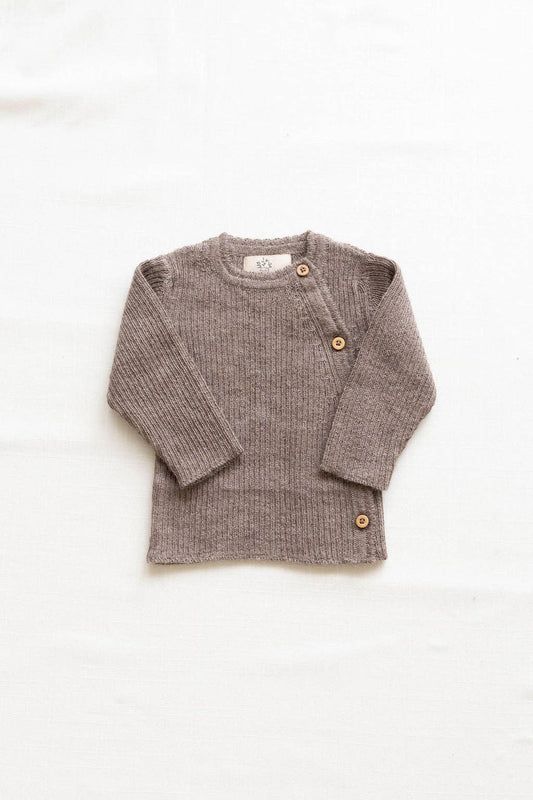 Baby alpaca wrap sweater - oat: 3/6