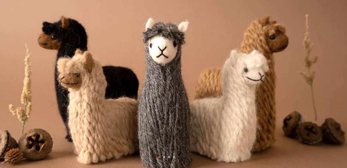 Alpacadorable Hand Made Baby Alpaca Ornaments: Grey / 3 inch