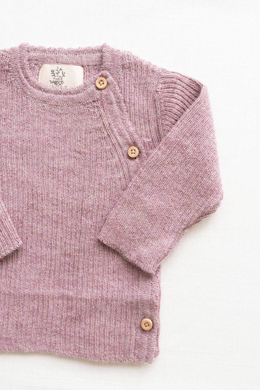 Baby alpaca wrap sweater - rose: 3/6