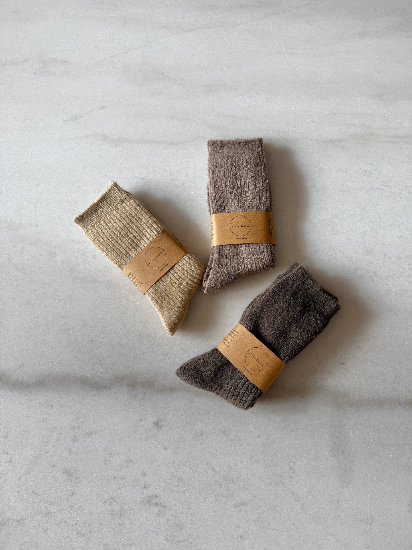 ALPACA CABIN SOCKS: Mid gray / S/M: Women’s  5 - 9 , Men’s 4 - 8.5