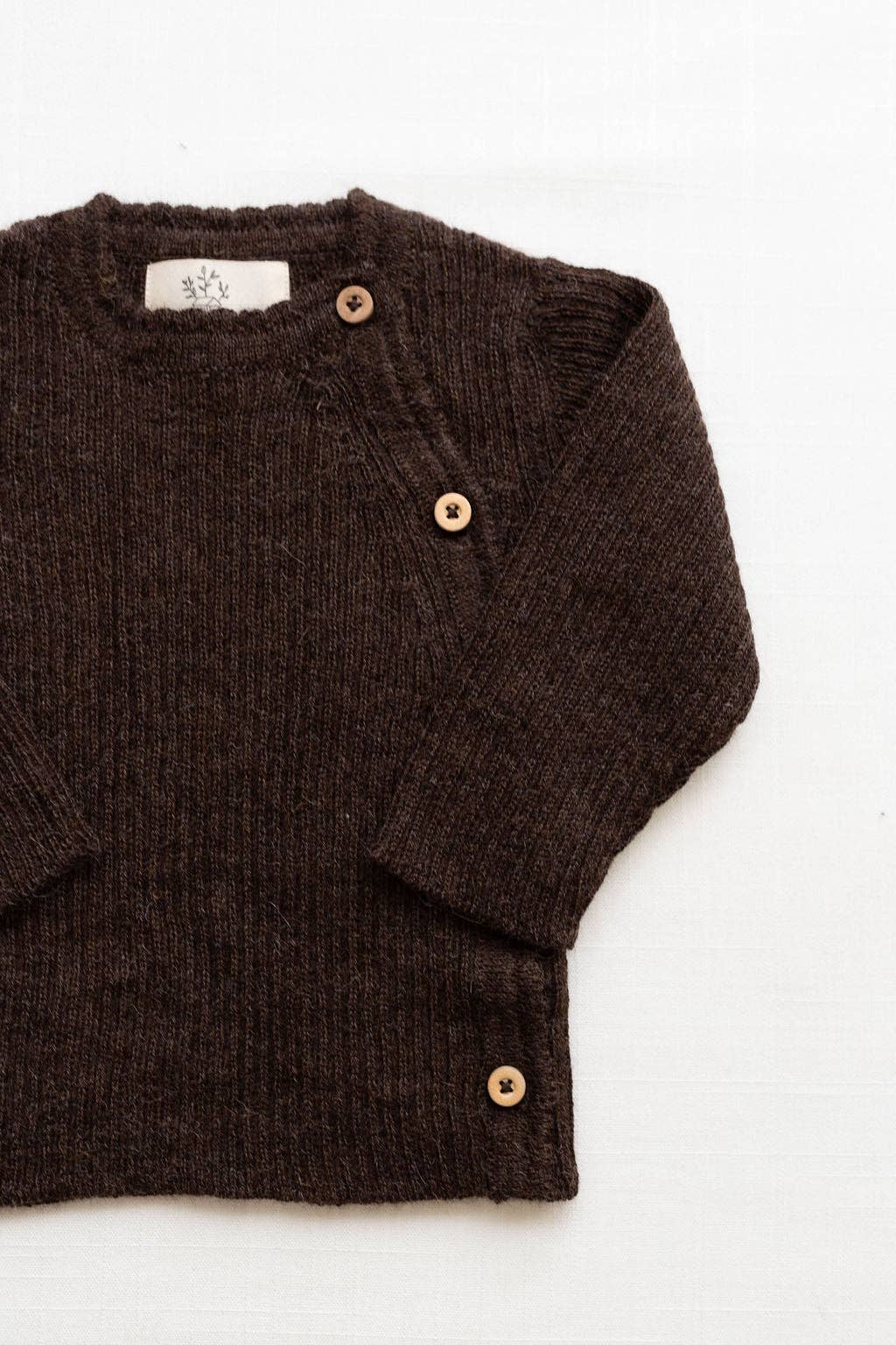 Baby alpaca wrap sweater - chestnut: 12/18