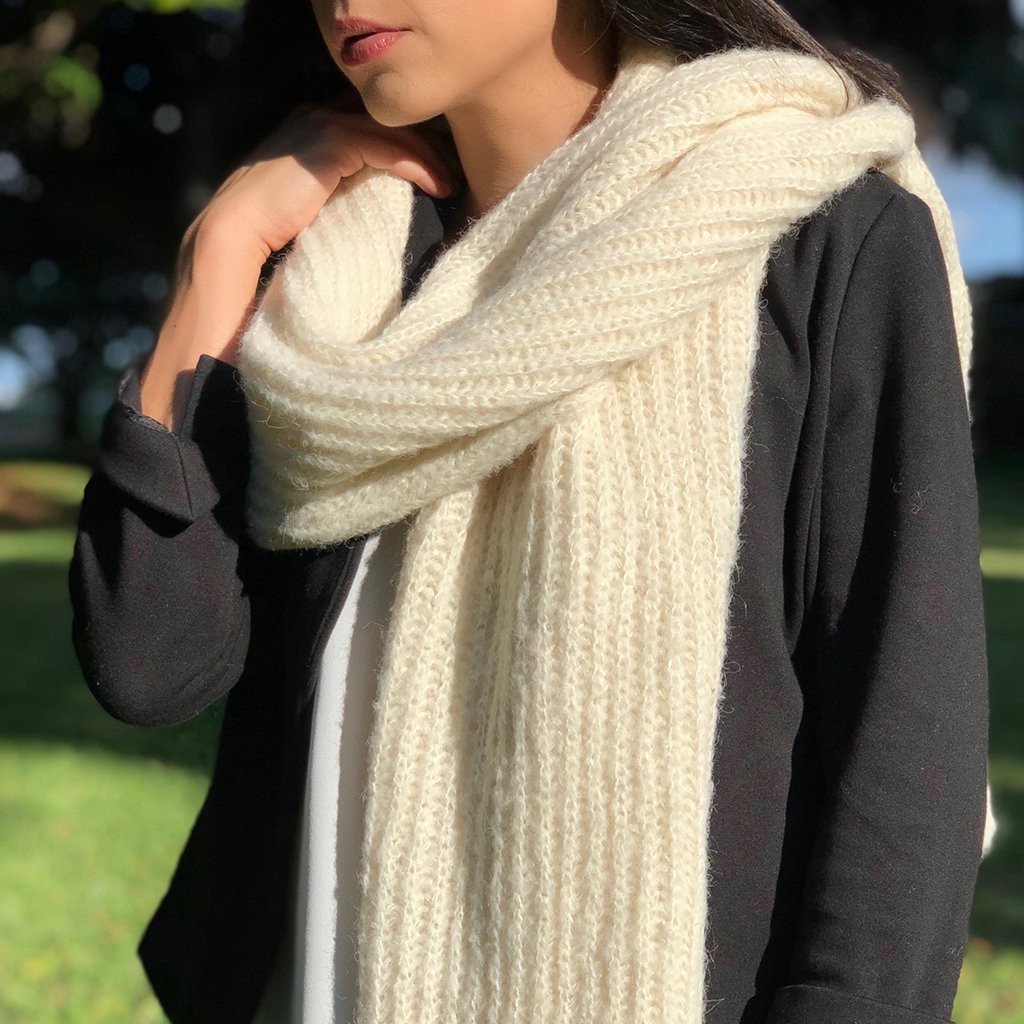 Chunky Snow Knit Alpaca Scarf – Sundance Hill Farm